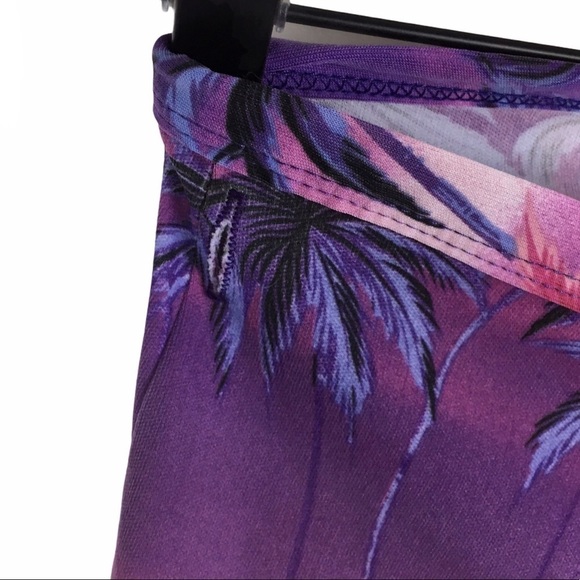 VINTAGE Waikiki Hawaii Set Top Wrap Skirt Tropical Palm Trees Beach Size Large - Picture 13 of 16